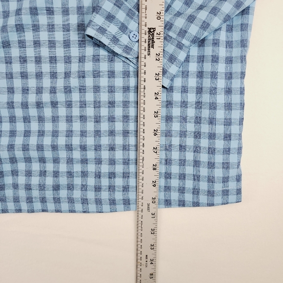 Habit Men's Long Sleeve Shirt 3XL Blue Checked Cargo Utility Fishing Button - Picture 13 of 15